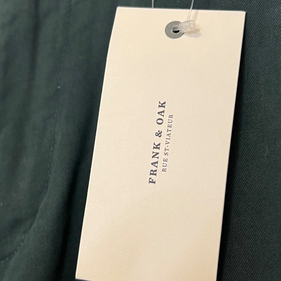 Frank And Oak Men’s Green Chino Pants Newport Straight Leg Cotton 32x32 NWT - Picture 3 of 12